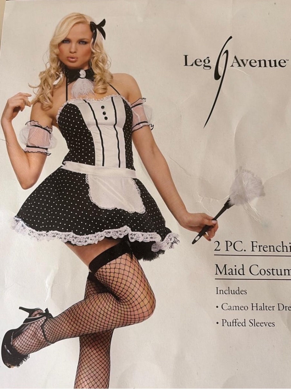 Vintage 2000s Leg Avenue Polka Dot French Maid Costume